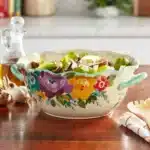 קערת קרמיקה עגולה עם ידיות
